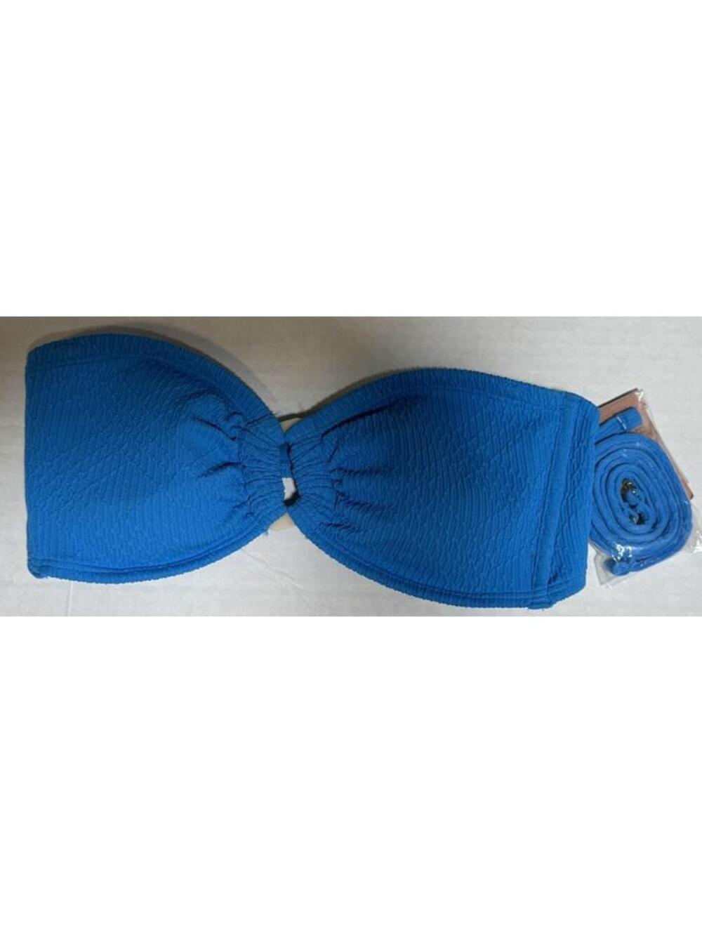Shade & Shore Bandeau Bikini Swimsuit Top Blue Size M NEW! NWT